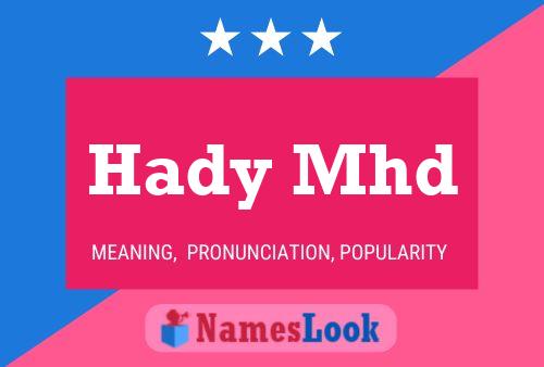 Hady Mhd Name Poster