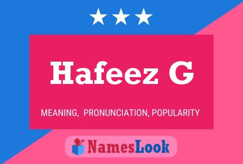 Hafeez G Name Poster