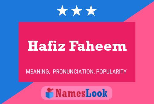 Hafiz Faheem Name Poster