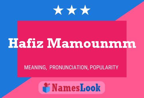 Hafiz Mamounmm Name Poster