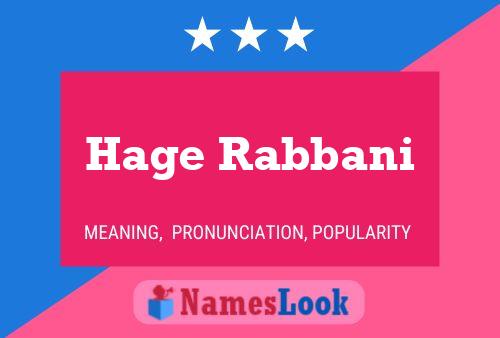 Hage Rabbani Name Poster