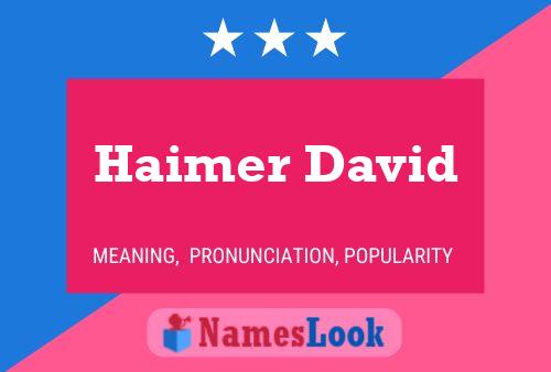 Haimer David Name Poster