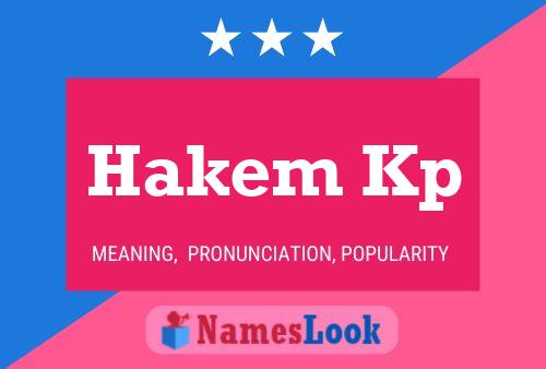 Hakem Kp Name Poster