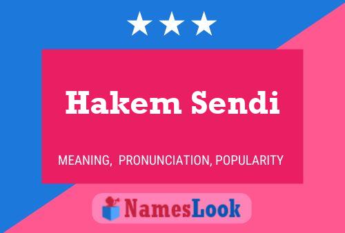 Hakem Sendi Name Poster