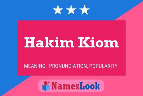 Hakim Kiom Name Poster