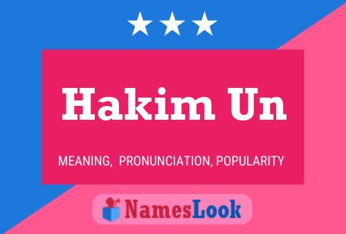 Hakim Un Name Poster