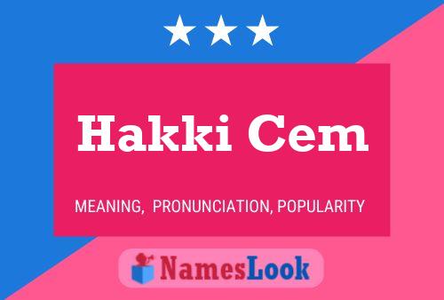 Hakki Cem Name Poster