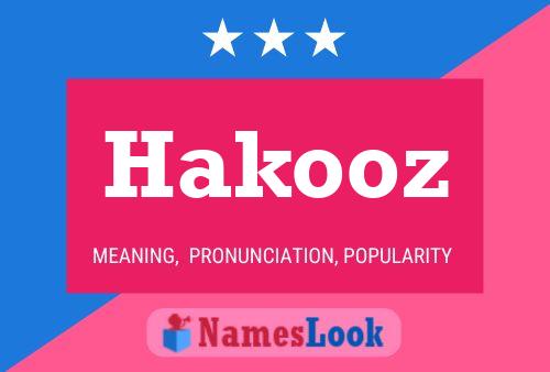 Hakooz Name Poster