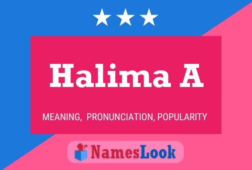 Halima A Name Poster