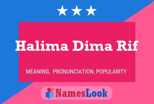 Halima Dima Rif Name Poster