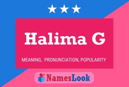 Halima G Name Poster