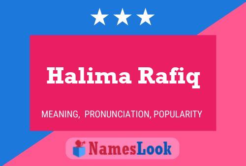 Halima Rafiq Name Poster