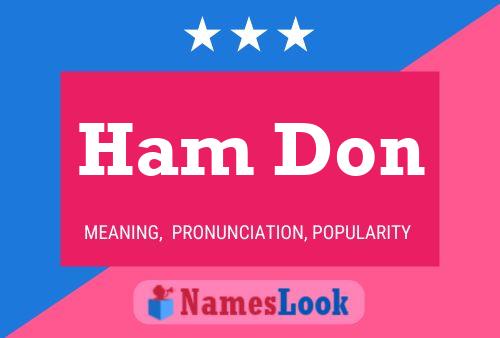 Ham Don Name Poster