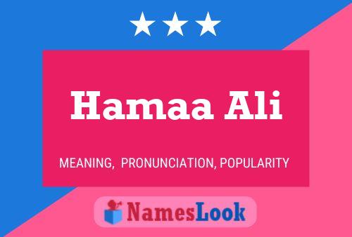 Hamaa Ali Name Poster