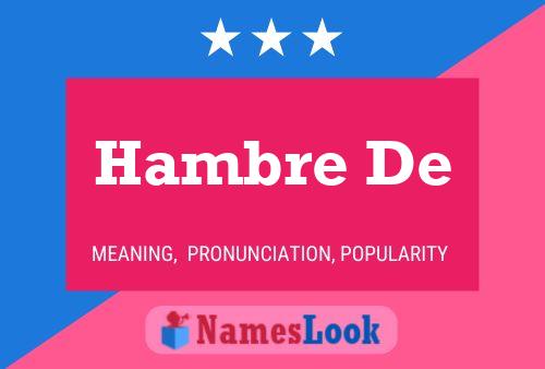 Hambre De Name Poster