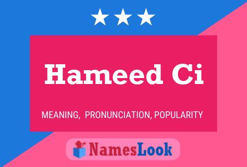 Hameed Ci Name Poster