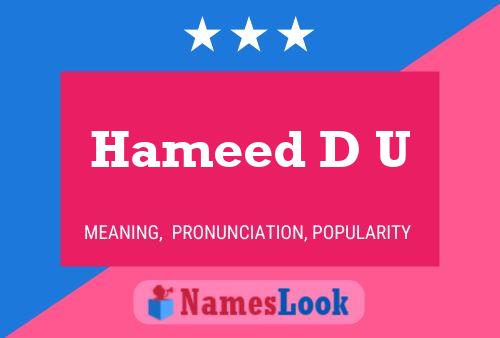 Hameed D U Name Poster