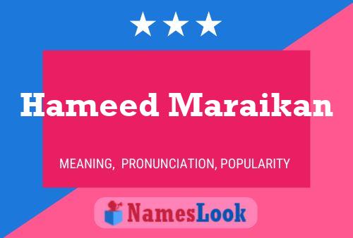 Hameed Maraikan Name Poster