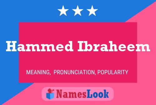 Hammed Ibraheem Name Poster