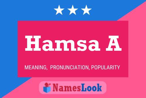 Hamsa A Name Poster