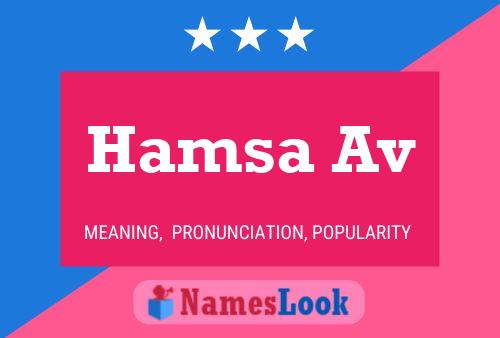 Hamsa Av Name Poster