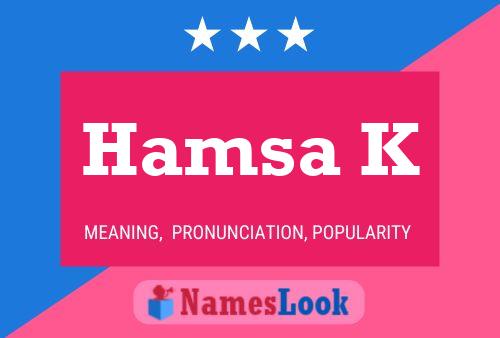 Hamsa K Name Poster