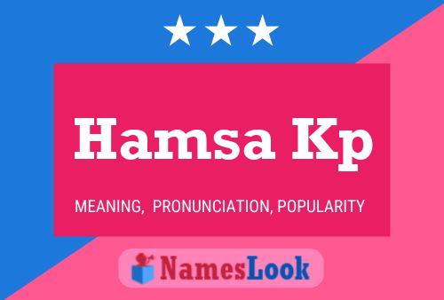 Hamsa Kp Name Poster