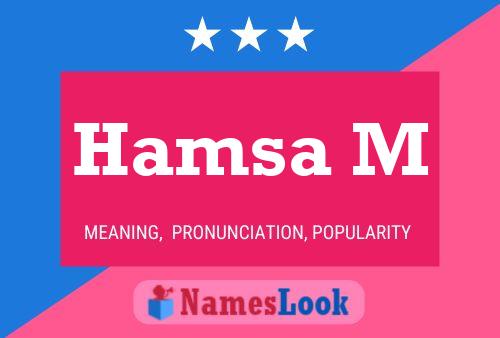 Hamsa M Name Poster