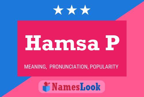 Hamsa P Name Poster