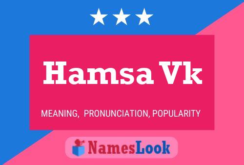 Hamsa Vk Name Poster