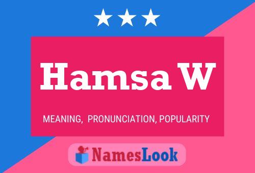 Hamsa W Name Poster