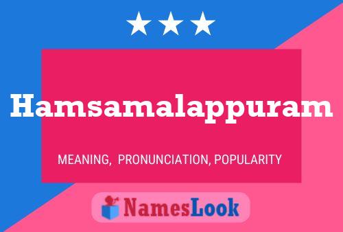 Hamsamalappuram Name Poster