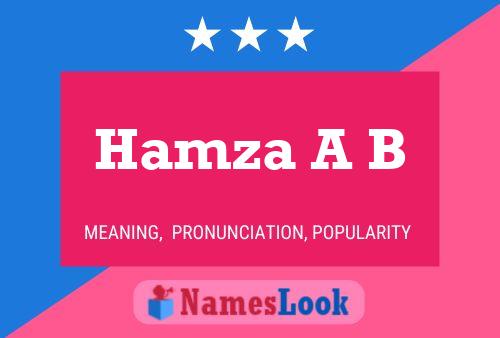 Hamza A B Name Poster