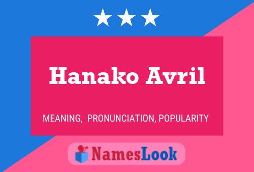 Hanako Avril Name Poster