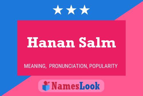 Hanan Salm Name Poster