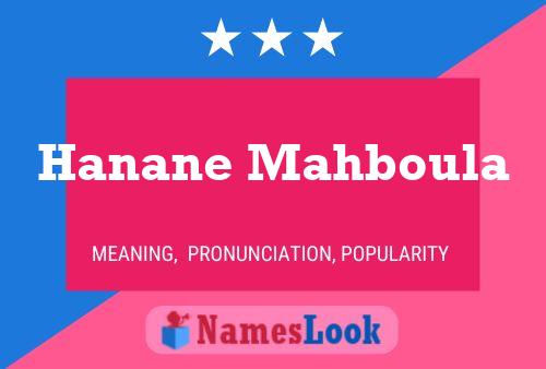 Hanane Mahboula Name Poster