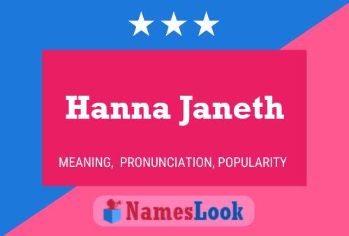 Hanna Janeth Name Poster