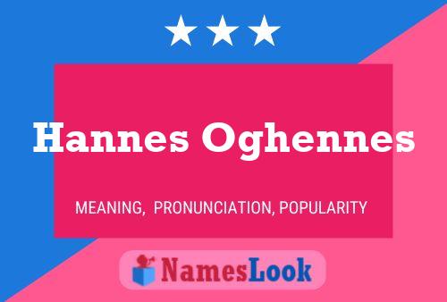 Hannes Oghennes Name Poster