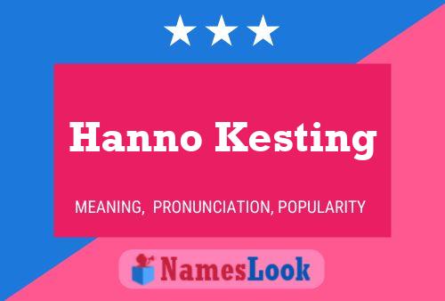 Hanno Kesting Name Poster