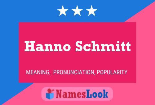 Hanno Schmitt Name Poster