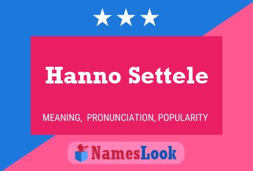 Hanno Settele Name Poster