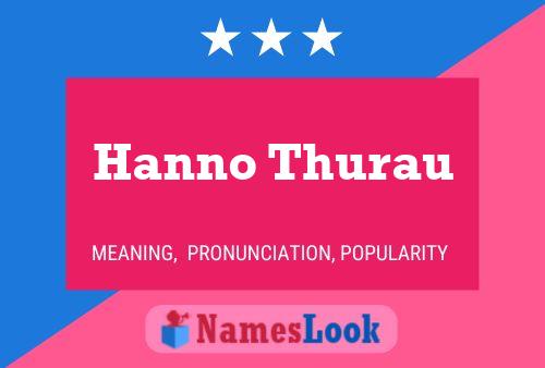 Hanno Thurau Name Poster