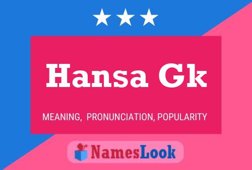 Hansa Gk Name Poster