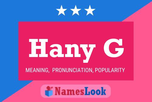 Hany G Name Poster