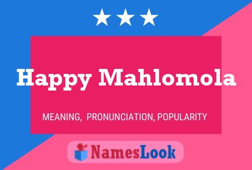 Happy Mahlomola Name Poster