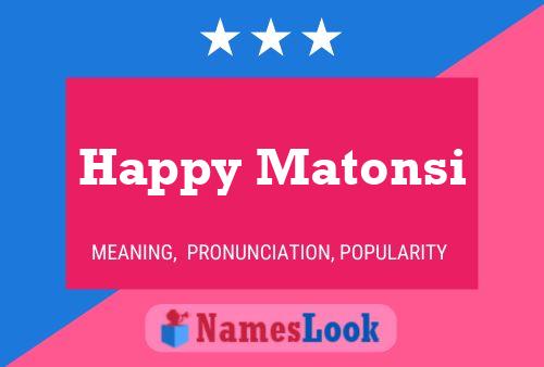 Happy Matonsi Name Poster