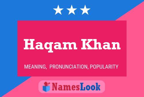 Haqam Khan Name Poster