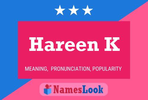 Hareen K Name Poster