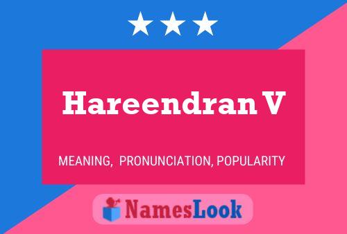 Hareendran V Name Poster