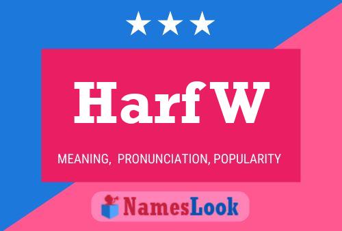 Harf W Name Poster